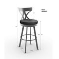 thumbnail image 4 of Amisco Washington 30" Swivel Stool - Black Faux Leather /Glossy Gray Metal, 4 of 4