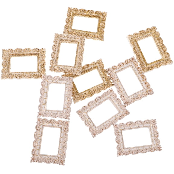 BRIGHTFUFU 10pcs Mini Vintage Picture Frames Tiny Photo Frame Ornaments for Crafting and Home Decoration