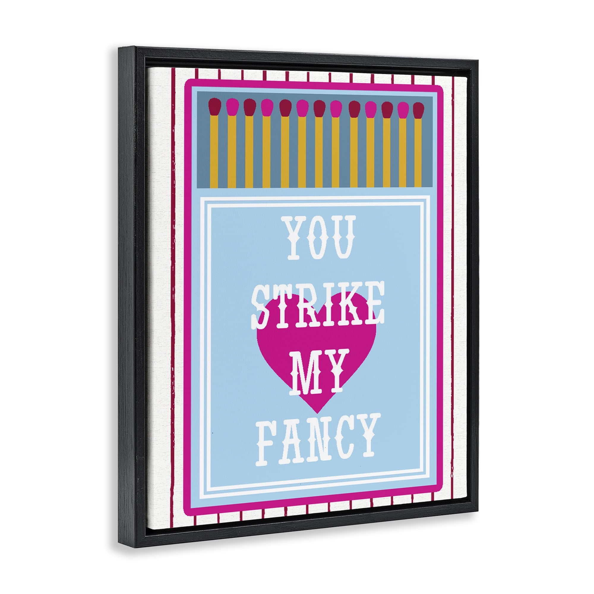 Stupell Industries You Strike My Fancy Black Framed Floater Canvas Wall Art, design by Lil' Rue