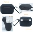 thumbnail image 4 of Protective Case Cover Compatible for AirPods Pro Case 2019 Release，Durable 360°Protection, Premium Silicone Case with Anti-Lost Carabiner for AirPods Pro (Black), 4 of 5