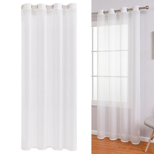 Ventana transparente blanca Material respetuoso con el medio ambiente Cómodo Artesanía exquisita Cortina transparente para balcón Puerta de la , 100cmx130cm C-100cmx130 cm Yotijar Ventana de gasa transparente