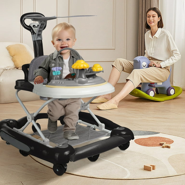 Free Shipping EONROACOO 5 in 1 Baby Walker Music and Lights Infant Walker for Boys Girls Walker with Toys Black Walmart