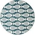 thumbnail image 2 of Unique Loom Outdoor Coastal Collection Area Rug - Pesci (10' Round Turquoise/Ivory), 2 of 6