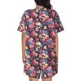 thumbnail image 3 of Lsque Skull Blue Flower Women's Short-Sleeved Pajama Set - 2 Piece Soft and Lightweight Sleepwear Set-4X-Large, 3 of 9