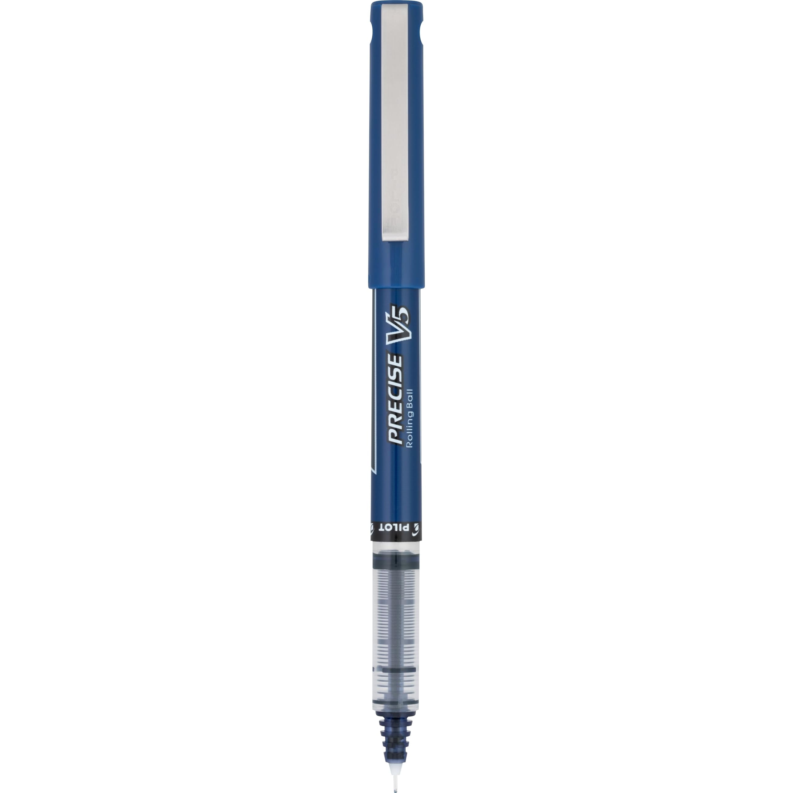 Pilot, Precise V5 RT Refillable & Retractable Rolling Ball Pens, Extra Fine Point 0.5 mm, Navy Blue, Pack of 12