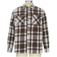 thumbnail image 3 of RYRJJ Mens Flannel Shirts Jackets Casual Shackets Button Down Long Sleeve Plaid Shirt Lightweight Jacket Outwear with Pockets(Coffee,3XL), 3 of 6