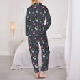 thumbnail image 3 of KLL Christmas Party Print Women's Long Sleeve Pajamas with Pants Sleepwear Loungewear 2 Set-XX-Large, 3 of 8