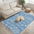 thumbnail image 4 of Washable Area Rugs 4x6 FT Blue Botanical Rugs for Living Room Non-Slip Soft Non-Shedding Low-Profile Rectangle Spring Summer Chic Wildflowers Large Rug Carpet for Bedroom Dining Room Home Decor, 4 of 8
