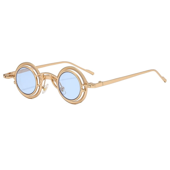 Stylish Round Frame Sunglasses with Scratch-Resistant Lenses, Sun Shield Lightweight Unisex for Daily Adventures