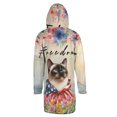 thumbnail image 2 of Freedom Siamese on Independence Day 4th of July All Over Print 3D Hooded Duffle Toggle Coat Cat Lover Kitten Owner Gifts - 01005, 2 of 6