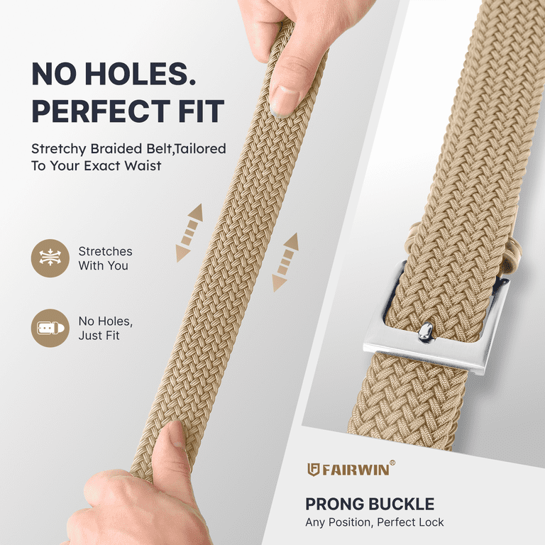 Fairwin Elastic Men's Golf Belt, Braided Nylon photo 4