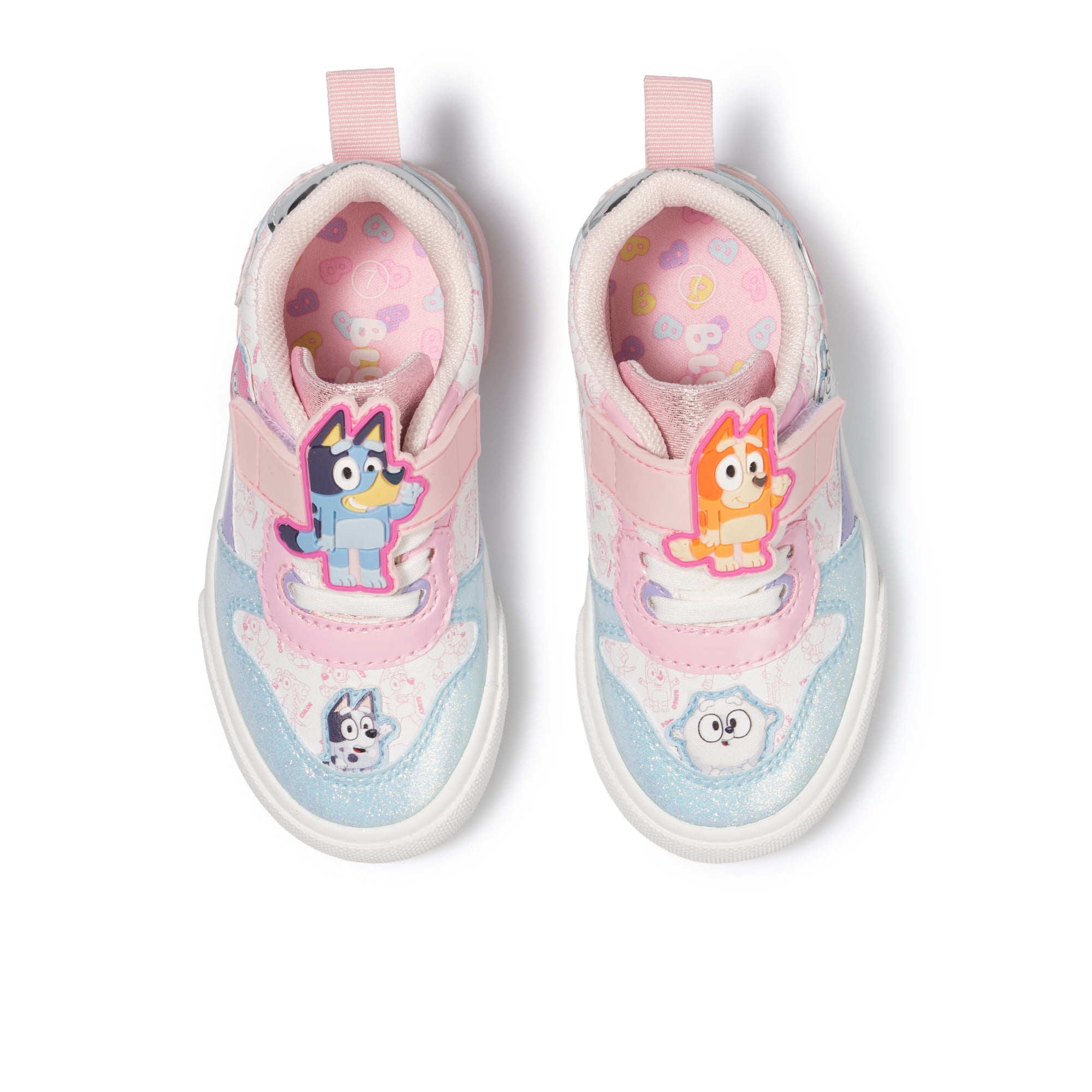 Bluey and Bingo Toddler Girls Glitter Court Sneaker