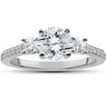thumbnail image 1 of 1 1/4 ct Round Diamond 3-Stone Lab Grown Eco Friendly Engagement Ring White Gold, 1 of 3