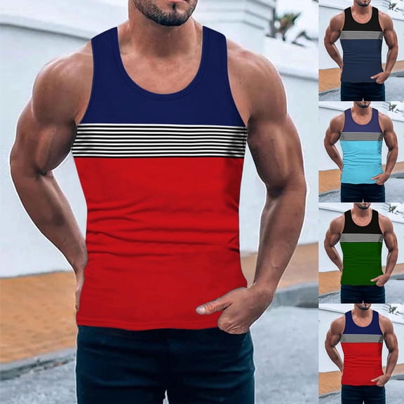 Gym Tank Tops for Men Y Back Lightweight Quick Dry Moisture-Wicking Workout & Training Activewear Sleeveless Big and Tall Fashion Summer Beach Tops