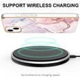 thumbnail image 2 of SaniMore for iPhone 14 Plus 6.7" 2022 Case with Wireless Charging Shockproof TPU Backplane Glitter Marble Pattern Fashion Design Anti-drop Anti-fingerprint Skin-feel Cover For iPhone 14 Plus, Rosegold, 2 of 5