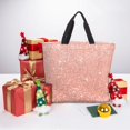 thumbnail image 6 of Hirioo Rose Gold Glitter for Tote Bag for Women, Quilted Shoulder Bag with Zipper, Large Capacity Handbags for Casual, Travel, Work, 6 of 7