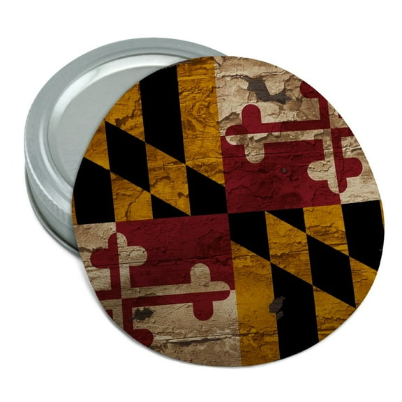 Rustic Distressed Maryland State Flag Round Rubber Non-Slip Jar Gripper Lid Opener