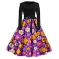 thumbnail image 3 of WILLBEST Vestidos Casuales Para Mujer Verano Vestido Casual De Manga Larga Con Cuello Redondo Y Cremallera Para Mujer Con Estampado De Festival Para Fiestas Y Uso Diario, 3 of 3