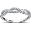 1/10 Carat T.W. Diamond 10kt White Gold Weave Wedding Band