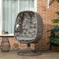 thumbnail image 2 of Outsunny Chaise Œuf Pivotante Intérieure Extérieure avec Coussins et Panier Pliable, 2 of 10