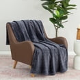 thumbnail image 4 of Better Homes & Gardens Textured Velvet Plush Soft Fleece Throw Blanket, Oversized, Greystone, 4 of 9