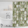 thumbnail image 4 of Sage Green Geometric Waterproof Fabric Shower Curtain,Modern Abstract Art Botanical Waterproof Fabric Shower Curtain for Bathroom Curtains Bathtubs Hotel Shower Curtains with 12 Hooks Standard 60x72, 4 of 8