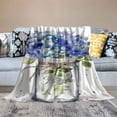 thumbnail image 2 of Fenyluxe Blue Flowers Soft Cozy Printed Blanket & Throw for All Seasons - Lightweight Anti-Wrinkle Flannel Material - Versatile Gift for Any Occasion 50x60in, 2 of 6