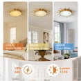 thumbnail image 6 of Parrot Uncle 25" Distressed Gold Sunburst 3CCT LED Flush Mount Ceiling Light, Low-Profile Lighting, 6 of 11