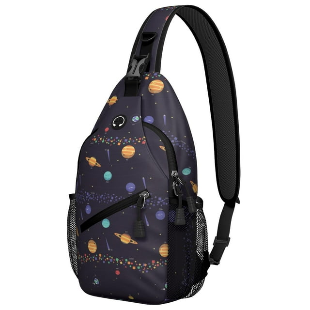 Space and Galaxy Aesthetic Sling Bag - Lightweight Shoulder Backpack for Travel - Spacious & Organized