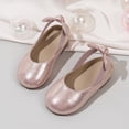 thumbnail image 4 of Girls Dress Shoes Mary Jane Flats | Decorative Bow, Princess Shoes, Cushioned Comfort, Non-Slip Sole, Toddler and Little Girls, Daily Wear Pink 30, 4 of 9