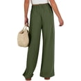 thumbnail image 6 of Pxiakgy Women Wide Leg Palazzo Pants Summer High Waist Flowy Casual Trousers Loose Lounge Travel Vacation Clothes Work Pants Business Casual Formal Dressy Pants with Pockets Tie Knot Beach Pants, 6 of 6