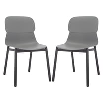 SAFAVIEH Couture Abbie Classic PP Solid Dining Side Chair, Grey/Black (Set of 2)