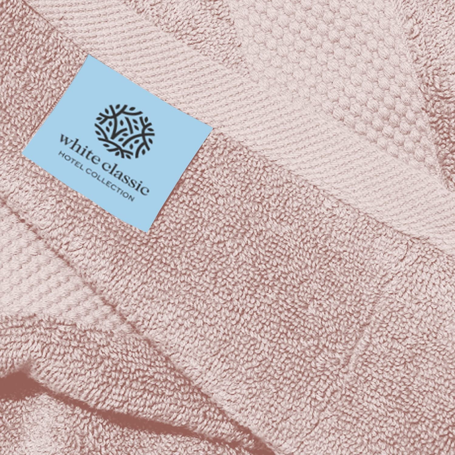 White Classic Hotel Collection Luxury Soft Cotton Hand Towels, Pink, 16 x 30, 6 Pack