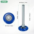thumbnail image 3 of Uxcell Rouleaux de Porte de Garage en Nylon Lot de 2, Roues de Porte de Garage 1.8 Pouces Tige 4.3 Pouces, 6200zz pour Portes de Garage, Bleu, 3 of 6