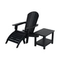 thumbnail image 2 of WestinTrends Tuscany 3-Piece HIPS Outdoor Folding Adirondack Seashell Chair With Folding Ottoman And Side Table, Black, 2 of 5