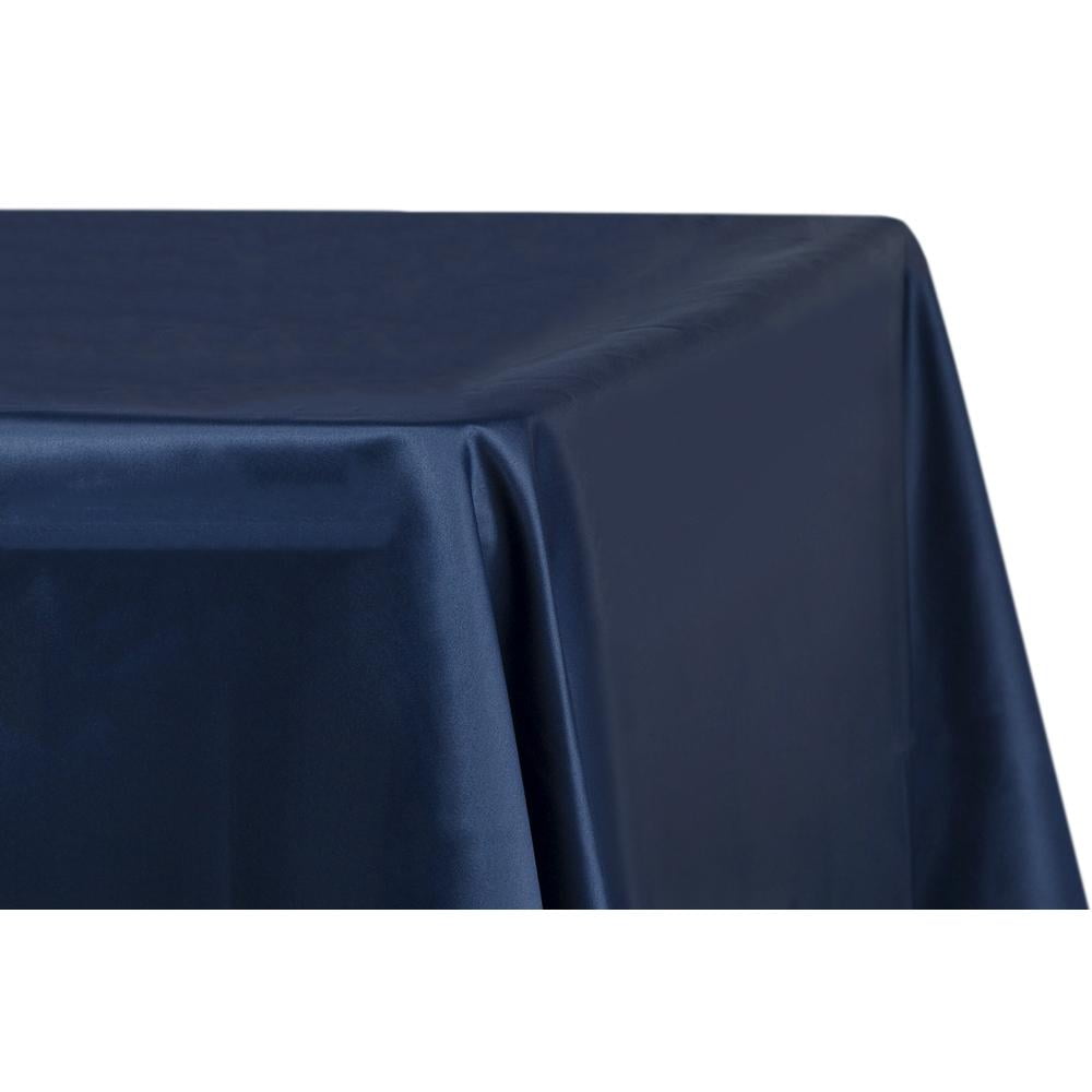 1 Pc, Lamour Satin 90"X156" Rectangular Oblong Tablecloth - Navy Blue For Wedding Or Event Decor ...