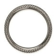 thumbnail image 2 of 2.25mm 925 Sterling Silver Textured Patterned Ruthenium plating Stackable Polished Black Plate Wave Ring Size 10 Stackab, 2 of 2