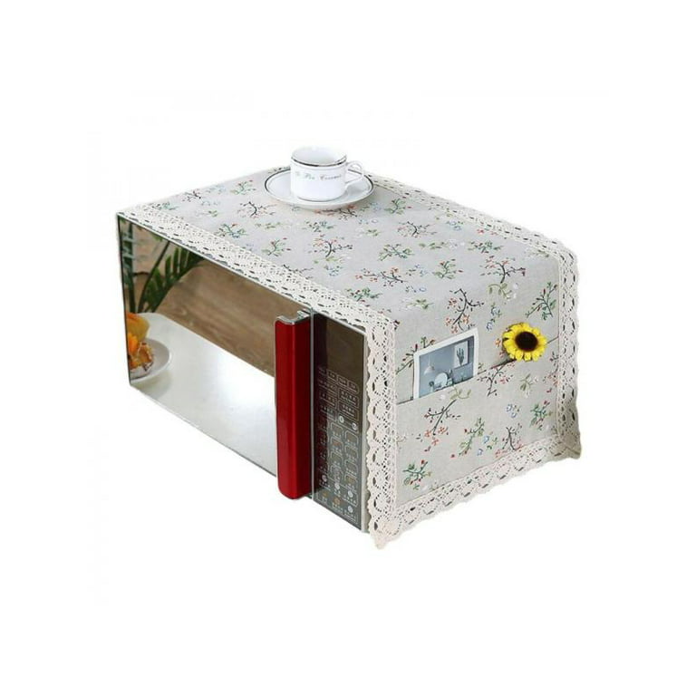 Anti-Slip Microwave Dustproof Cover Microwave Oven Top Cover Decorative  Kitchen Toaster Oven Cover with Storage Bags 