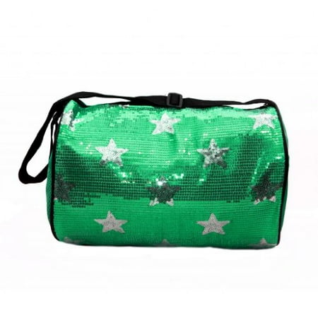 Girls Nylon Dance Duffle Bag w/ Sequin Stars (Lime