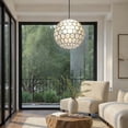 thumbnail image 3 of Creative Co-Op Capiz Honeycomb Ceiling Light, 3 of 7
