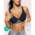 thumbnail image 2 of Bra OEAK Deep V para mujer, inalámbrico, cómodo, para flexiones, color negro, talla M, 2 of 8