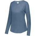 thumbnail image 2 of Augusta Sportswear 3077.72N.L Ladies Lux Tri-Blend Long Sleeve T-Shirt, Storm Heather - Large, 2 of 2