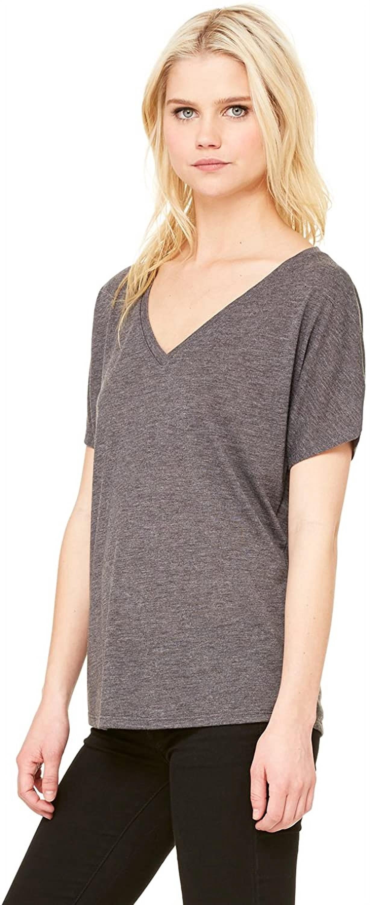 Women's Flowy Simple V-Neck T-Shirt