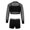 A Black, variant on iiniim Kids Girls 2 Piece Gymnastic Dance Outfit Sports Bra Boxer Shorts with Long Sleeve Shirt Sportswear