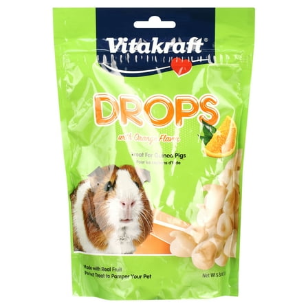 Vitakraft Drops Guinea Pig Treat - Orange - Yogurt Treats for Guinea Pigs