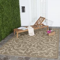 Safavieh Courtyard Kevin Floral Indoor/Outdoor Area Rug, Brown/Natural, 6'7" x 6'7" Square