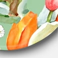 thumbnail image 3 of Designart 'Blooming Orange and White Tulips II' Traditional Circle Metal Wall Art 11x11 - Disc of 11, 3 of 5