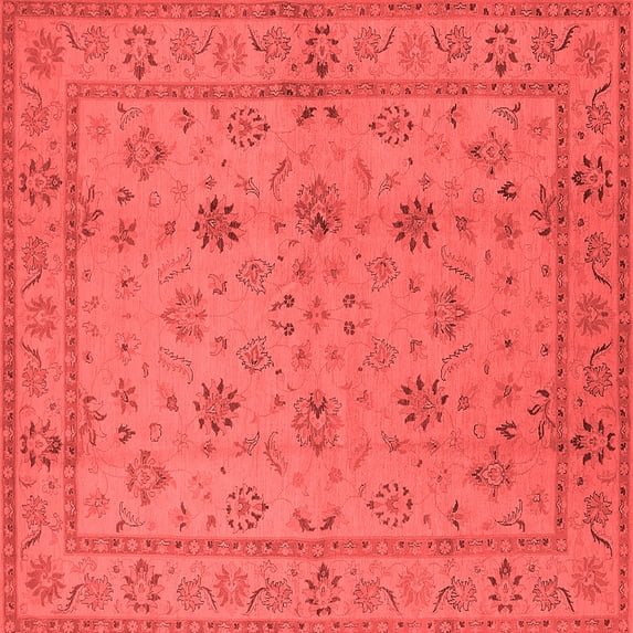 Ahgly Company Indoor Square Oriental Red Traditional Area Rugs, 7' Square