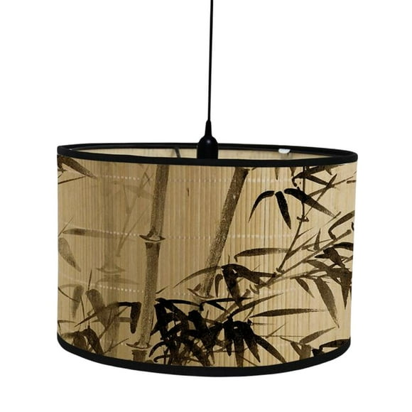 Rustic Bamboo Lampshade Ceiling Light Cover Hanging Pendant Light Chandelier for