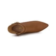 thumbnail image 4 of BLISSFUL STEP Women's Ankle Boots Pointed Toe Buckle Decor Zipper Block Heel Brown 7, 4 of 7